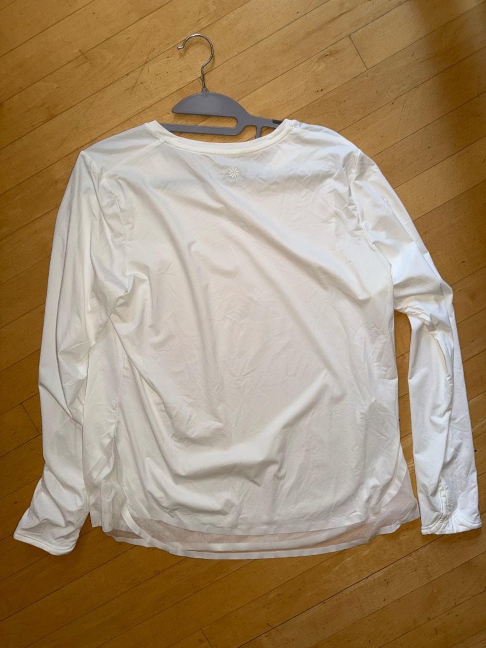 Athleta White long sleeve sheer hem top, L, CB2680 - Picture 3 of 4